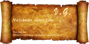 Valdman Gusztáv névjegykártya